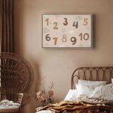  Slika - Jumping Numbers - Numbers in a Subdued Beige-Brown Hue Among Snowflakes Stars and Clouds 120x80 U prirodnom drvenom okvi | shoptok.hr