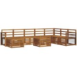  Sekcijska garnitura 9 pcs Prirodna Čvrsto drvo akacije | shoptok.hr