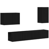 4 Set omare za televizijo na steni 4 pcs Črna Konstruiran les - - črna - 45.88 - 78,5 x 31 x 29,5 cm - 2025-vidaXL-Uvoz_2 | Shoptok.si