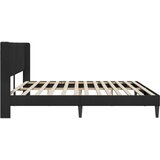  Krevetna konstrukcija s uzglavljem Crna 200 x 200 cm Baršun | shoptok.hr