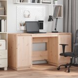 vidaXL Pisalna miza 140x50x75 cm trdna borovina | Shoptok.si