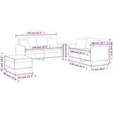  Sedežna garnitura 3-delna z vzglavniki črno blago, (20910633) | Shoptok.si