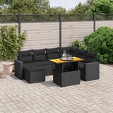  The Living Store Vrtna sedežna garnitura 8-delna z blazinami črn poli ratan - Vrtna Sedežna Garniture, (21473153) | Shoptok.si