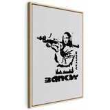  Slika - Contrast Duel (1-part) - Banksy on Mural with Mona Lisa 60x90 U prirodnom drvenom okviru | shoptok.hr