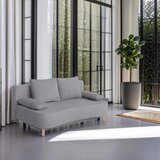 P & B ZOFA S POSTELJNO FUNKCIJO, rjavosiva tekstil, leseni material | Shoptok.si