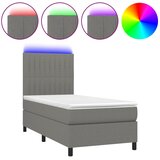  box spring s madracem LED tamnosivi 100x200 cm tkanina | shoptok.hr