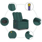  Masažni naslanjač s funkcijo vstajanja temno zeleno blago, (20927690) | Shoptok.si