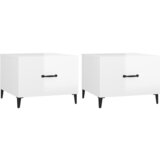 The Living Store Klubske mizice s kovinskimi nogami 2 kosa bele 50x50x40 cm - Klubska Mizica, (21421315) | Shoptok.si