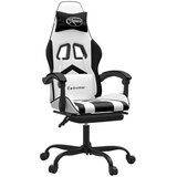  Vrtljivi gaming stol z oporo za noge belo in črno umetno usnje, (21377243) | Shoptok.si
