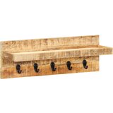 vidaXL Stensko obešalo za plašče 60x15x20 cm trden robusten mangov les, (20696860) | Shoptok.si