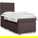 vidaXL Krevet s oprugama i madracem tamnosmeđi 100 x 200 cm od tkanine | shoptok.hr