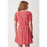 Women's Orange Patterned Viscose Woven Dress | Shoptok.si