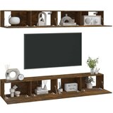  Zidni TV ormarići 4 kom dimljeni hrast 100 x 30 x 30 cm drveni | shoptok.hr