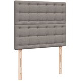  Krevet s oprugama i madracem smeđesivi 120 x 200 cm od tkanine Slike