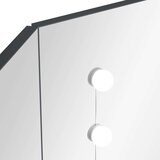 vidaXL Kotna mizica za ličenje z LED lučkami siva 111x54x141,5 cm | Shoptok.si