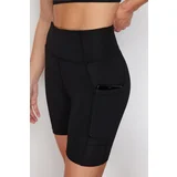 Trendyol Black Double Pocket Detailed Knitted Sports Shorts Leggings