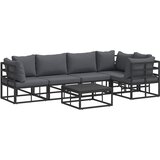  Sjedeća garnitura za vrt s jastukom 6 pcs Crna Aluminij | Eponuda.ba