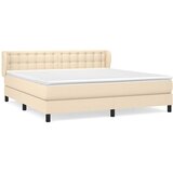  Krevet s oprugama i madracem krem 160x200 cm od tkanine | shoptok.hr