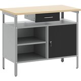  Radni stol s ladicama s policom Crna i Siva 100 x 55 x 85 cm | shoptok.hr
