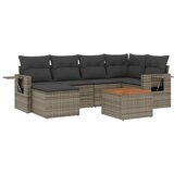 Maison Chic Seti vrtnega pohištva - Vrtna garnitura - Vrtni pohištvo set 7-delna z blazinami siv poli ratan, (21802031) | Shoptok.si