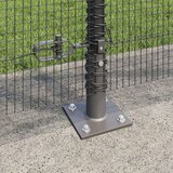 vidaXL zavarena žičana ograda s 13 flanged stupova siva 1.2x25 m čelik | shoptok.hr