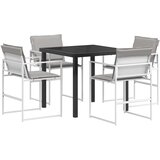 Vrtni set za objed 5 pcs Bijela i svjetlosiva 80 x 80 x 73 cm | shoptok.hr