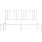 vidaXL Metalni okvir za krevet s uzglavljem bijeli 140 x 200 cm | shoptok.hr