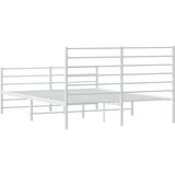 Metalni okvir kreveta uzglavlje i podnožje bijeli 140x200 cm | shoptok.hr