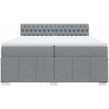  Krevet s oprugama i madracem svjetlosivi 200 x 200cm od tkanine | shoptok.hr