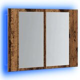 vidaXL LED ormarić s ogledalom staro drvo 60x12x45cm konstruirano drvo | shoptok.hr