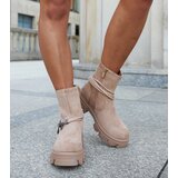 Gemre Beige ankle boots with decorative bracelet Geraldo | Shoptok.si