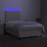 Krevet s oprugama i madracem LED krem 120 x 190 cm od tkanine | shoptok.hr