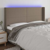  LED uzglavlje smeđesivo 163 x 16 x 118/128 cm od tkanine Cijene