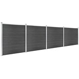  Set panela za ogradu WPC 699 x 186 cm crni | Eponuda.com