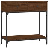 Maison Chic konzolna miza - miza ob steni rjav hrast 75x34,5x75 cm inženirski les, (21786537) | Shoptok.si