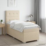  Boxspring krevet s madracem Krem 100 x 200 cm Tkanina 100 x 200 x 140.5 cm | Shoptok.si