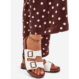 EVENTO Women's Cork Platform Slippers With Buckles White Vesina | Shoptok.si