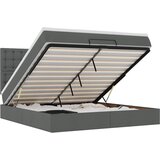 Maison Chic Otomanski Posteljni okvir - Dvoposteljna postelja - Zakonska postelja z vzmetnico siv 160x200 cm blago-J1828, (21769842) | Shoptok.si