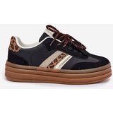 Boto Womens Platform Sneakers With Double Lacing Panther Black Niteria | Shoptok.si