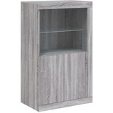 vidaXL Stranska omarica z LED lučkami siva sonoma inženirski les | Shoptok.si