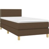  Box spring postelja z vzmetnico LED temno rjava 80x200 cm blago, (20789691) | Shoptok.si
