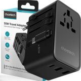 Choetech POTOVALNI ADAPTER PD5020 35W EU US AUS UK Z USB-C KABLOM ČRN, (21974714) Cene