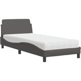 Krevet s madracem Dover sivi 90 x 190 cm od umjetne kože | Eponuda.ba