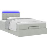 Otomanski krevet s madracem i LED svijetlosivi 120x190cm baršun | shoptok.hr