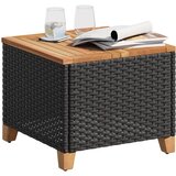  Vrtni stol crni 45 x 45 x 37 cm od poliratana i bagremovog drva | Eponuda.com