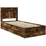  Krevetna konstrukcija s ladicama Dimljeni hrast 90 x 190 cm | shoptok.hr