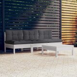  4-dijelna vrtna garnitura od borovine s antracit jastucima | shoptok.hr