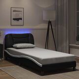 Maison Chic Posteljni okvir - Enojna postelja - Postelja za odrasle z LED lučkami črn in bel 80x200 cm umetno usnje, (21697360) | Shoptok.si