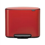 Brabantia Kanta za smeće Bo Pedal Bin, 3 x 11 L, crvena | shoptok.hr