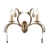 Elstead Lighting Elstead Lily Stenska svetilka z 2 svečama v kovinsko-bronasti barvi s cvetličnim vzorcem in listi, (22099006) | Shoptok.si